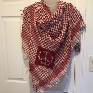 Shemagh Keffiyeh Desert Scarf Wrap  Unisex. Piece Symbol Accent By Raj. Cotton